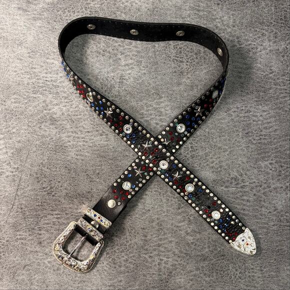Black Star and Rhinestone Studded Belt